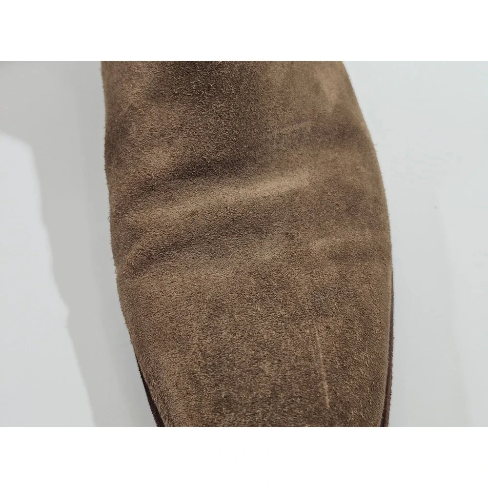 Oro Chelsea Boots Men 13 Brown Suede Leather Lined Pull On Almond Toe Ankle Boot